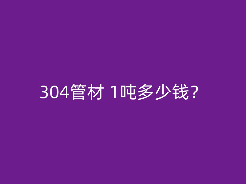 304管材 1噸多少錢？